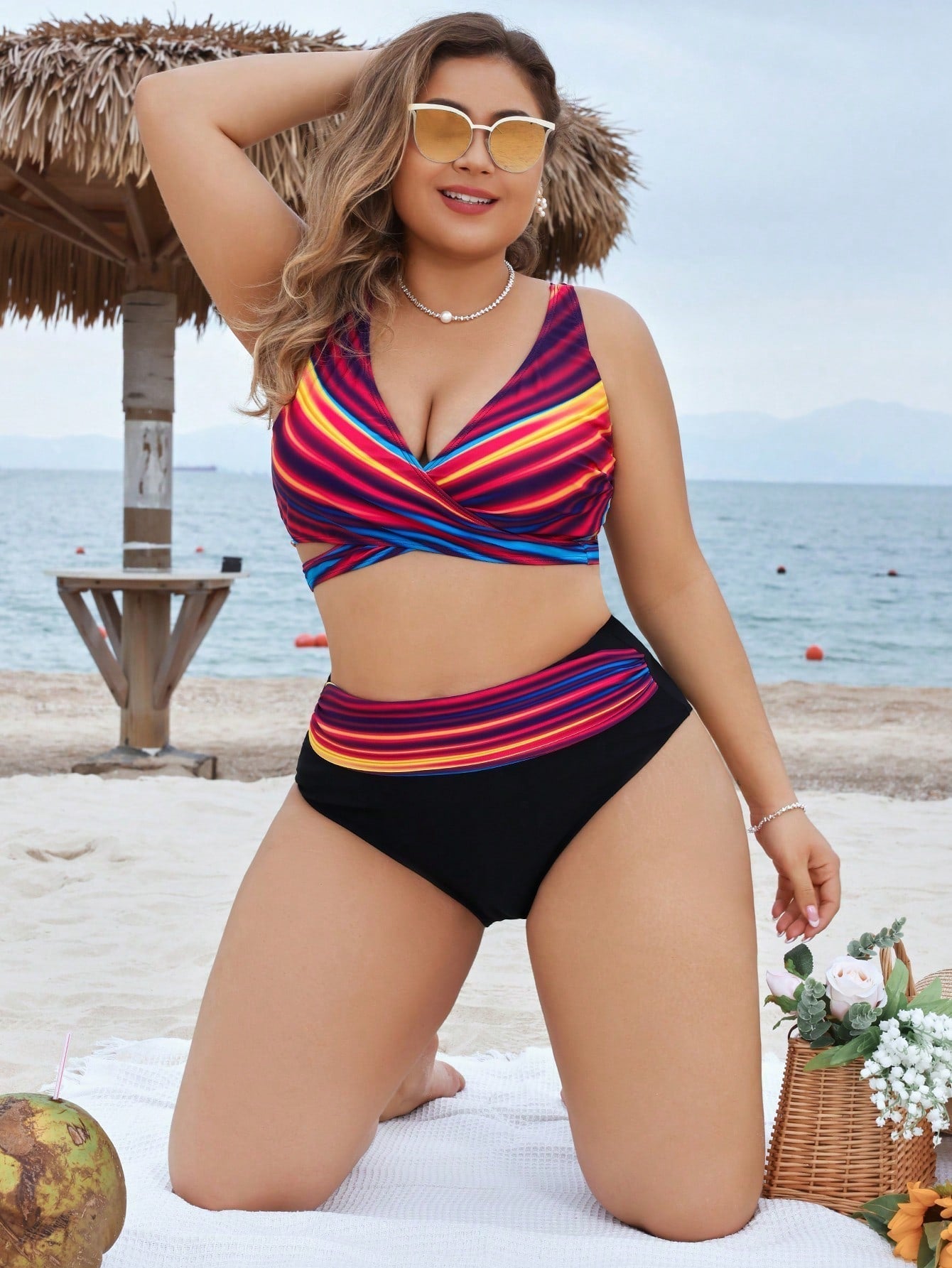 Biquini Plus Size Estampado Alças Grossas Polianna - Ziora
