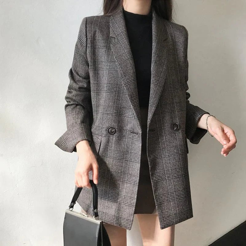 Blazer Alongado Xadrez Imelda - Vista Ladies