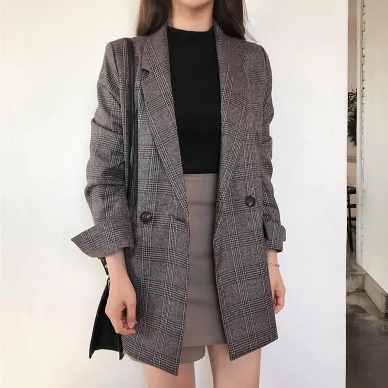 Blazer Alongado Xadrez Imelda - Vista Ladies