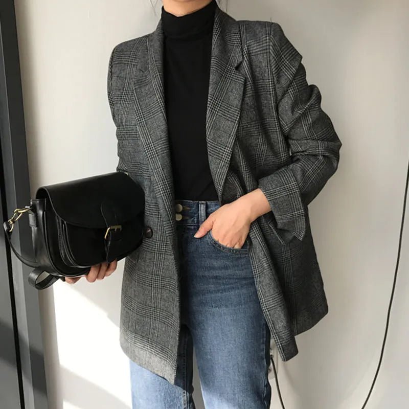 Blazer Alongado Xadrez Imelda - Vista Ladies