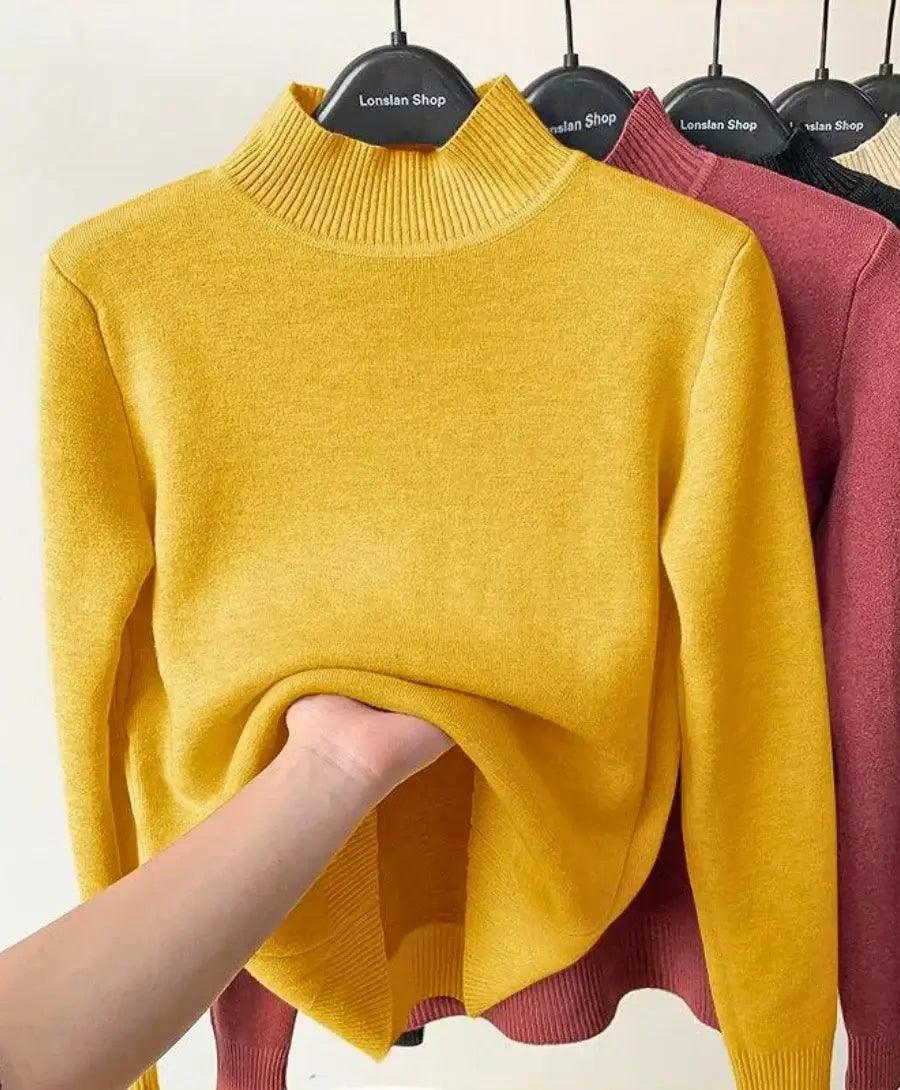 Blusa de Frio Feminina Grossa Térmica de Tricot Peluciada | Muller - Innovare