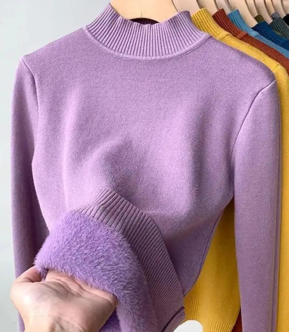 Blusa de Frio Feminina Grossa Térmica de Tricot Peluciada | Muller - Innovare