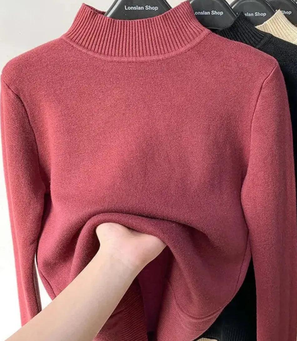 Blusa de Frio Feminina Grossa Térmica de Tricot Peluciada | Muller - Innovare