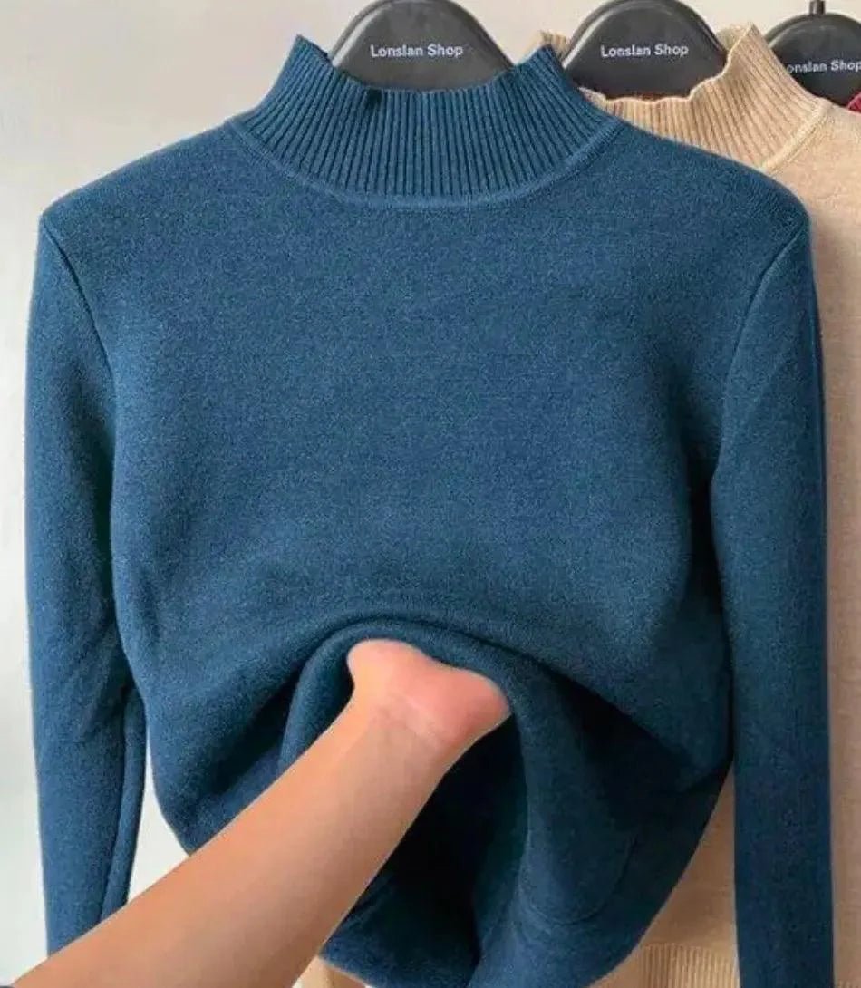 Blusa de Frio Feminina Grossa Térmica de Tricot Peluciada | Muller - Innovare