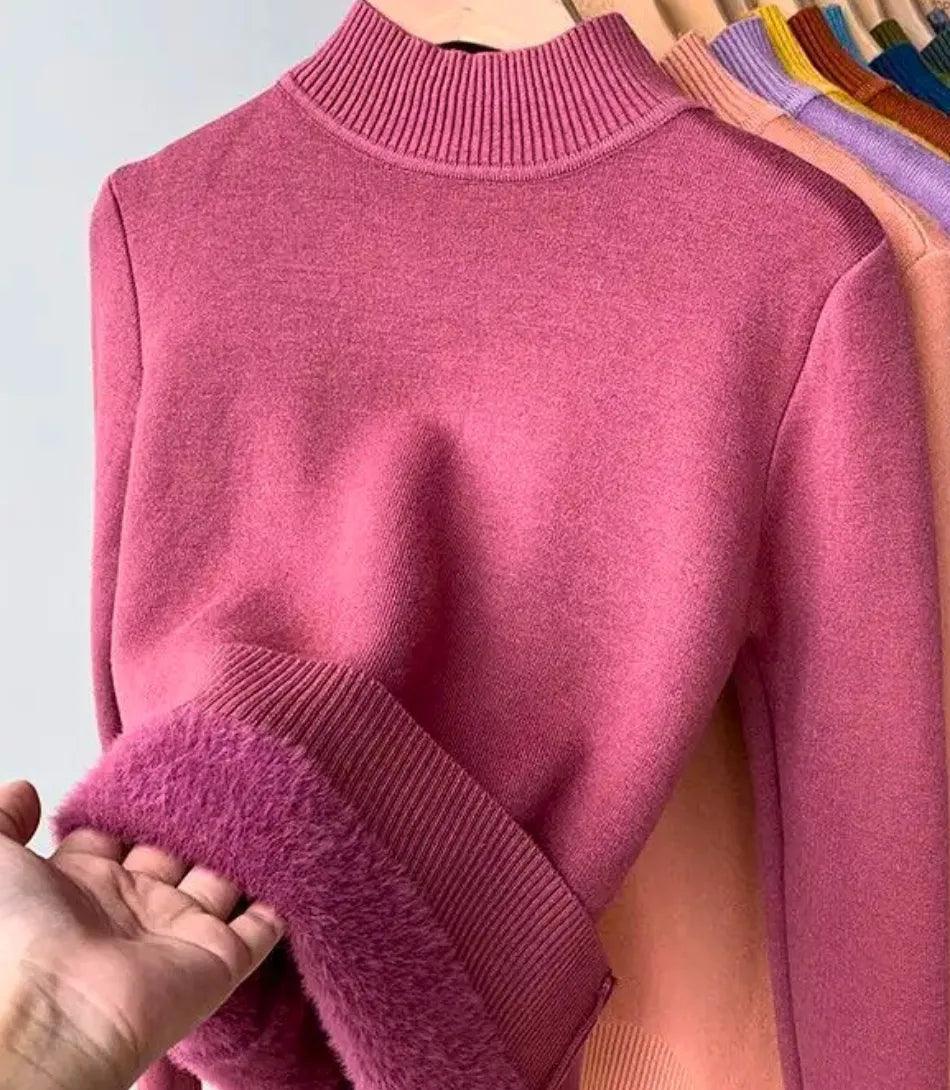 Blusa de Frio Feminina Grossa Térmica de Tricot Peluciada | Muller - Innovare