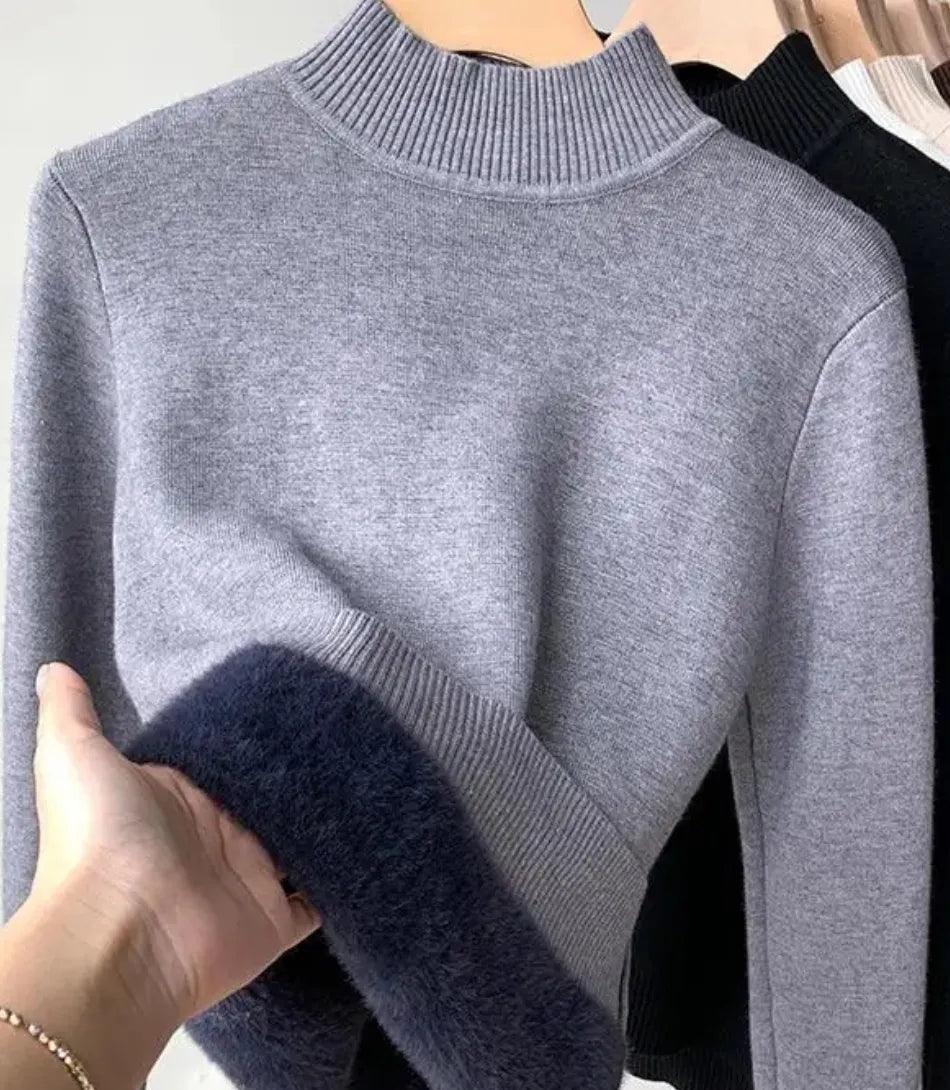 Blusa de Frio Feminina Grossa Térmica de Tricot Peluciada | Muller - Innovare
