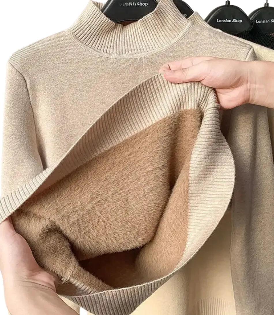 Blusa de Frio Feminina Grossa Térmica de Tricot Peluciada | Muller - Innovare