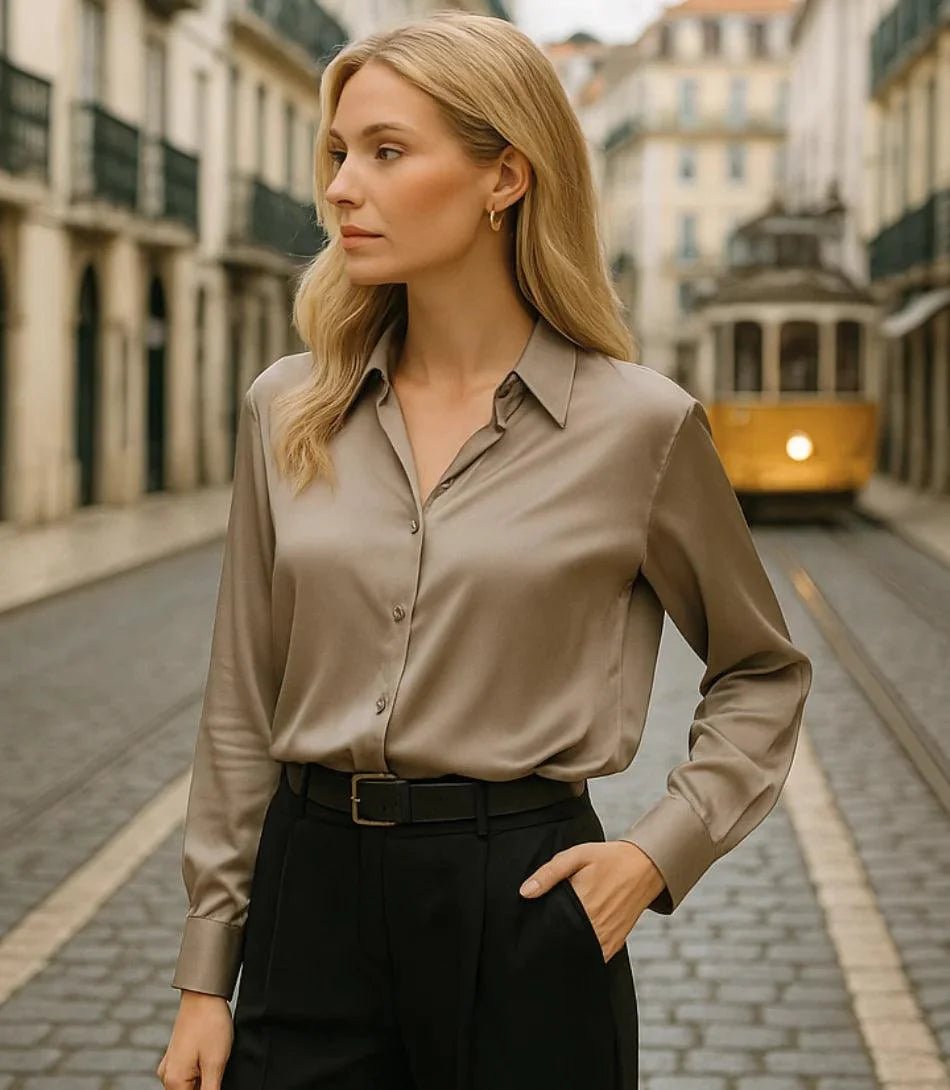 Blusa Social Feminina de Seda com Manga Longa Elegante | Lady - Innovare