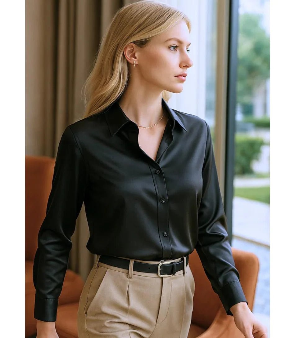 Blusa Social Feminina de Seda com Manga Longa Elegante | Lady - Innovare
