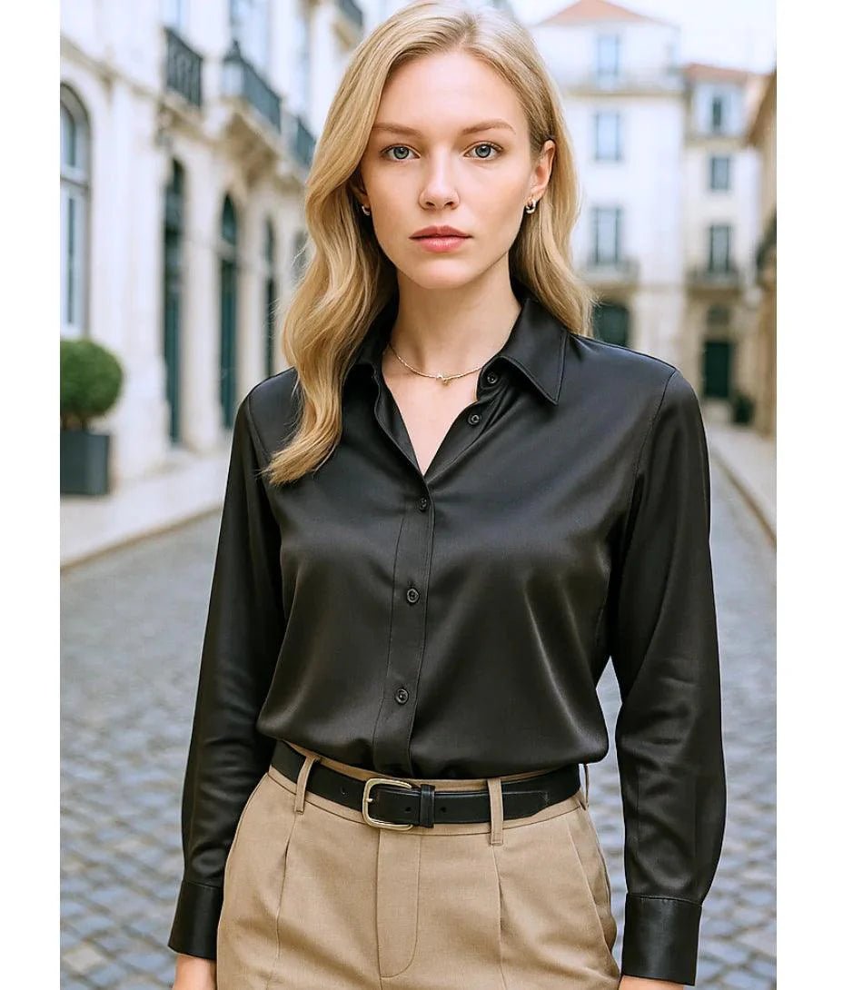 Blusa Social Feminina de Seda com Manga Longa Elegante | Lady - Innovare