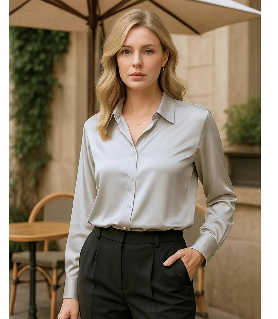 Blusa Social Feminina de Seda com Manga Longa Elegante | Lady - Innovare