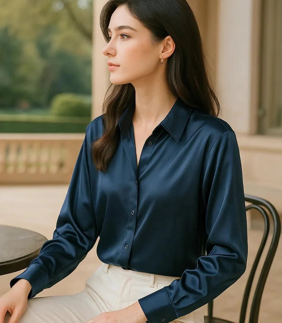 Blusa Social Feminina de Seda com Manga Longa Elegante | Lady - Innovare