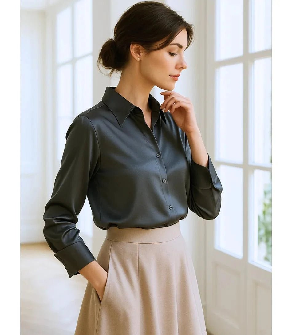 Blusa Social Feminina de Seda com Manga Longa Elegante | Lady - Innovare