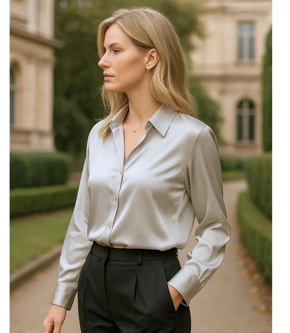 Blusa Social Feminina de Seda com Manga Longa Elegante | Lady - Innovare