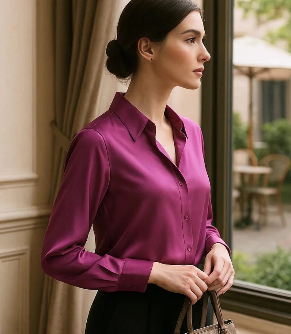 Blusa Social Feminina de Seda com Manga Longa Elegante | Lady - Innovare