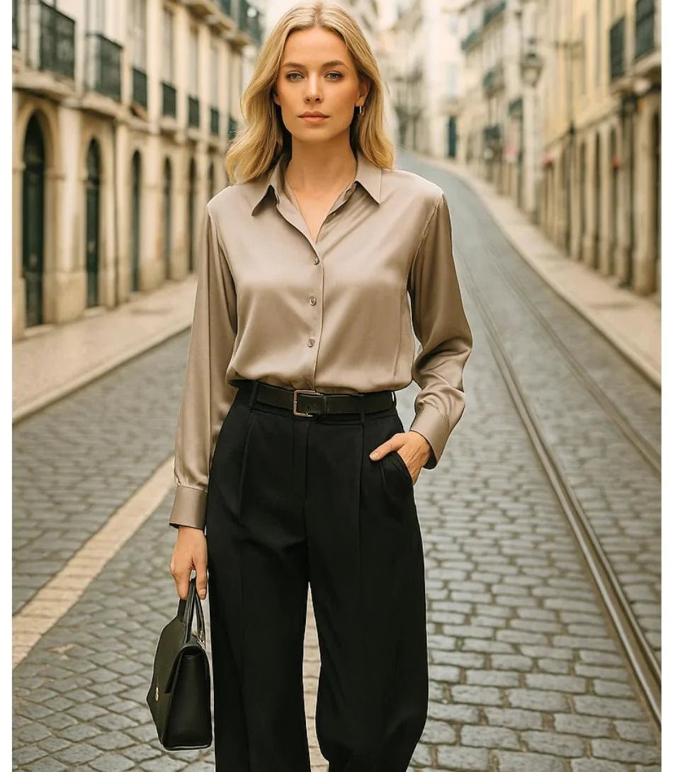 Blusa Social Feminina de Seda com Manga Longa Elegante | Lady - Innovare