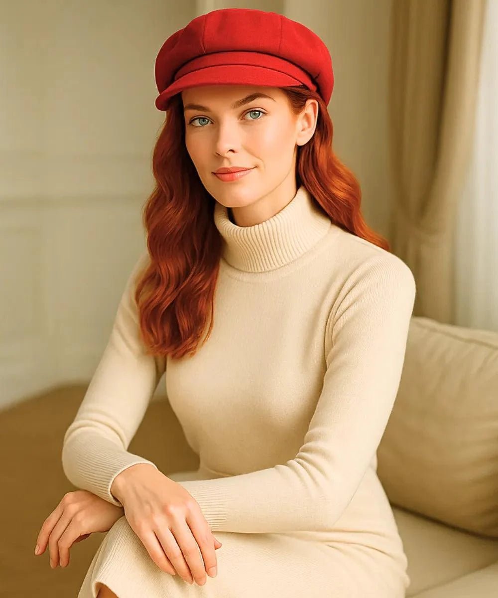 Boina Feminina Francesa em Lã com Aba Vintage Elegante | Oslo - Innovare