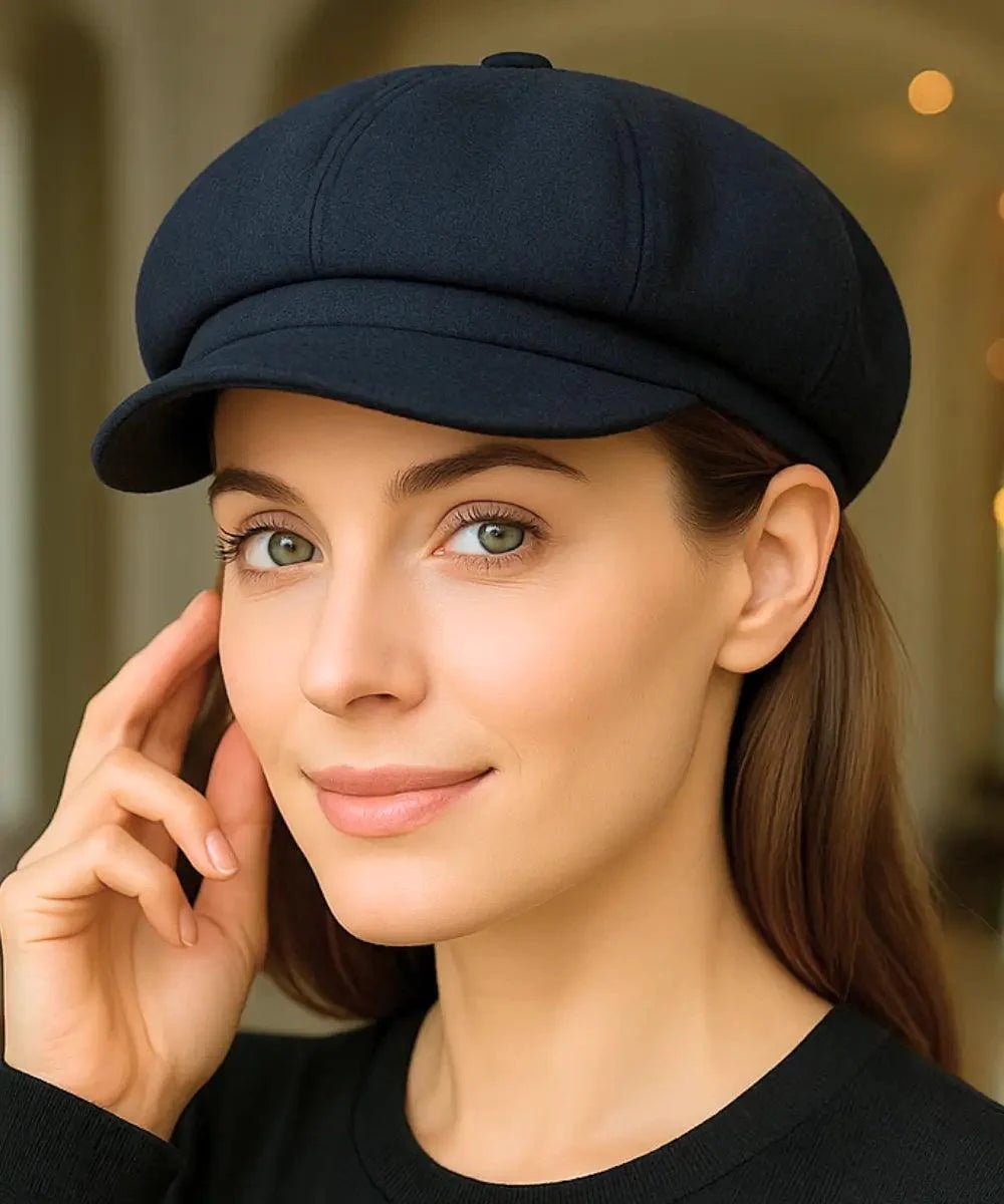 Boina Feminina Francesa em Lã com Aba Vintage Elegante | Oslo - Innovare