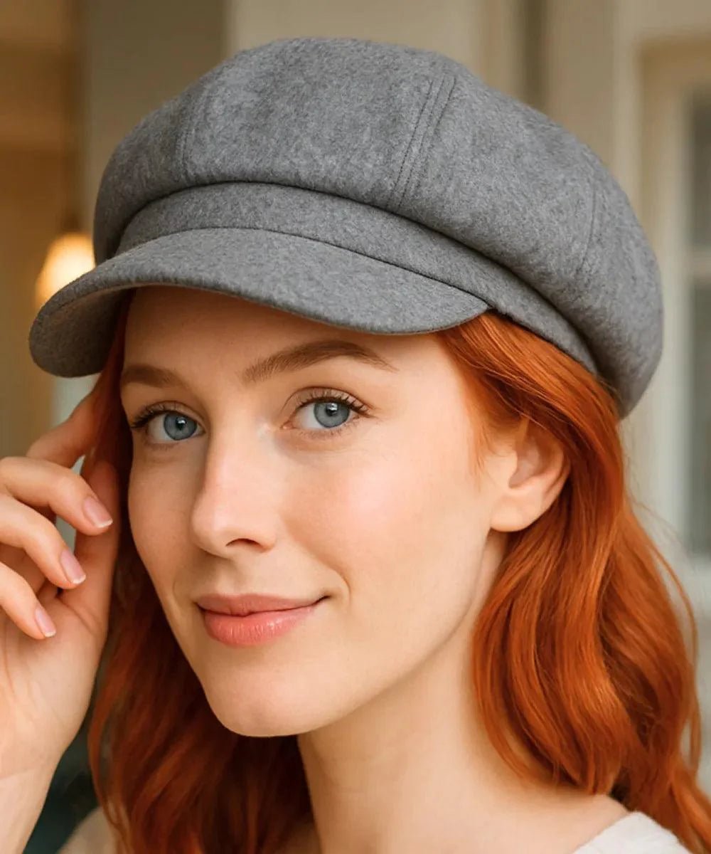 Boina Feminina Francesa em Lã com Aba Vintage Elegante | Oslo - Innovare