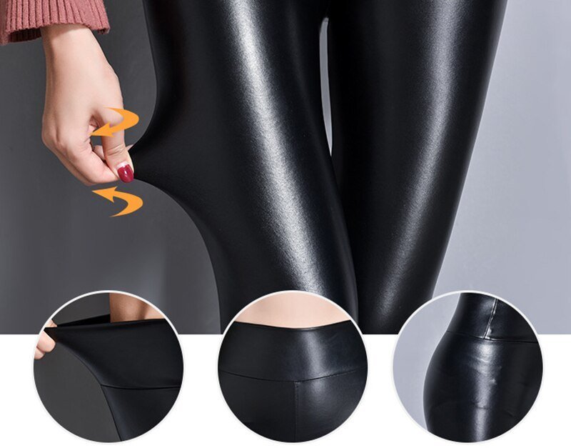 Calça Legging Couro Térmica Peluciada - Vista Ladies