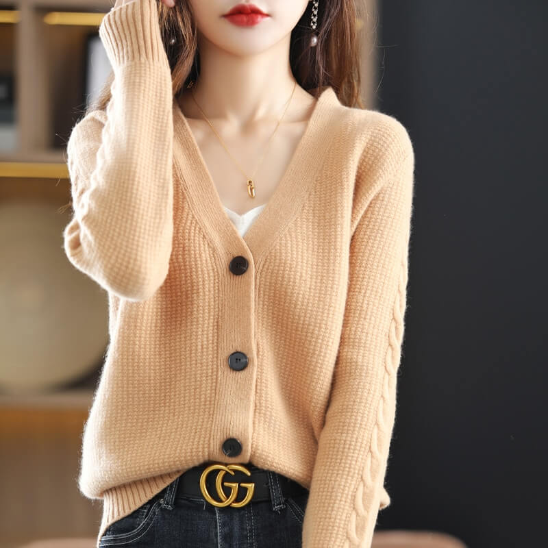 Cardigan Casual de Lã Temple - Vista Ladies