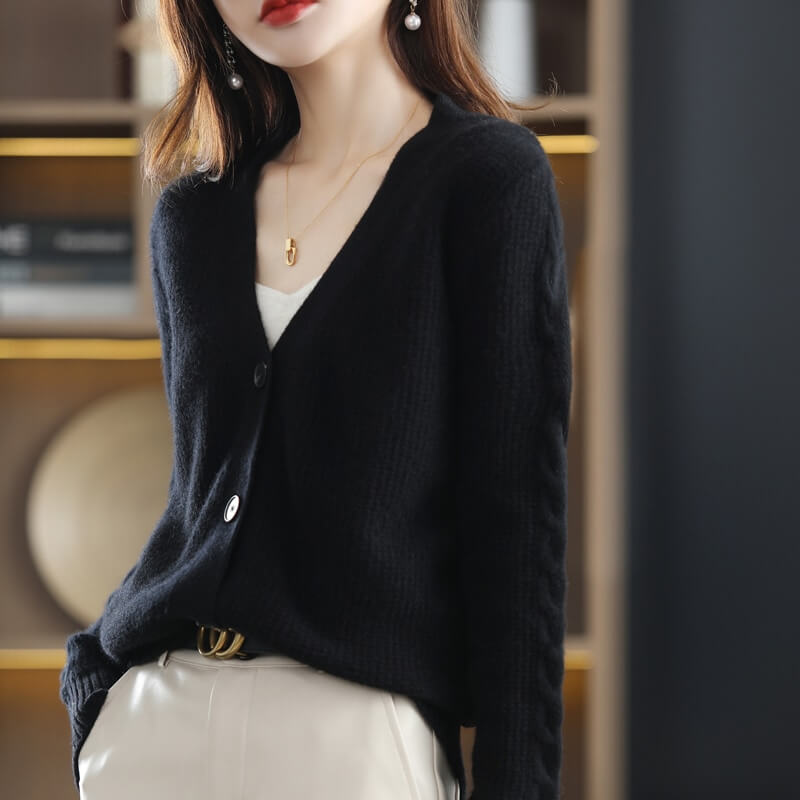 Cardigan Casual de Lã Temple - Vista Ladies
