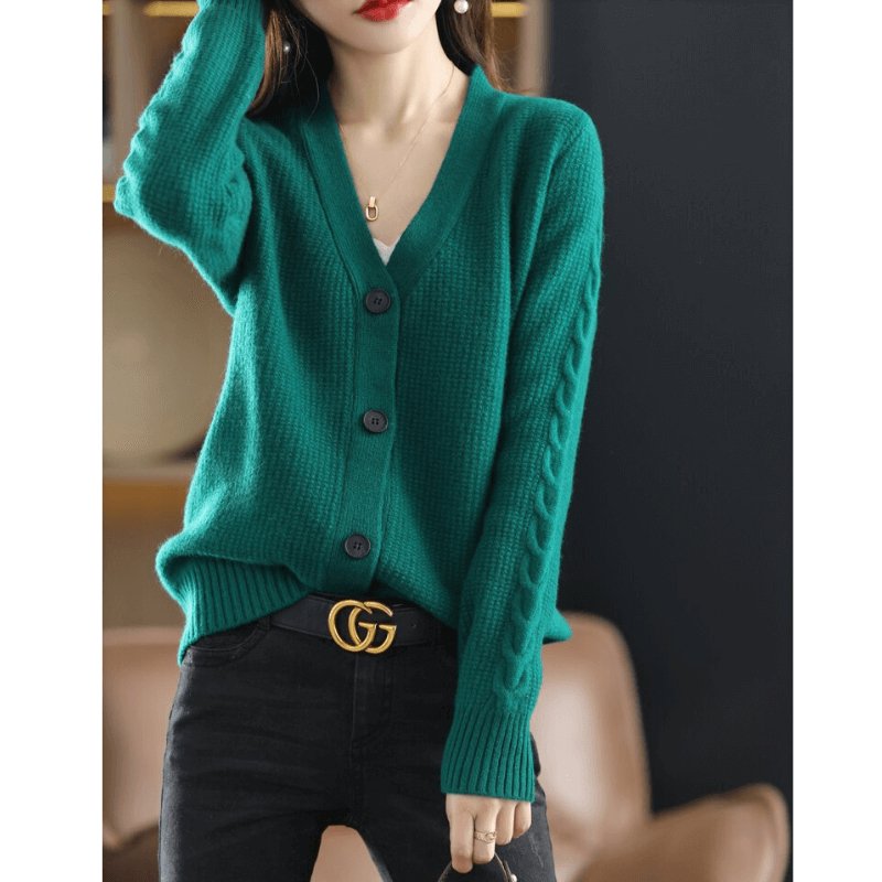 Cardigan Casual de Lã Temple - Vista Ladies