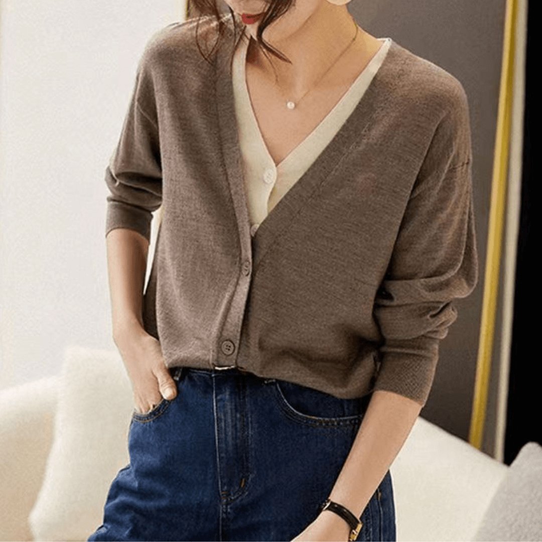 Cardigan Casual Gola Dupla Vent - Vista Ladies