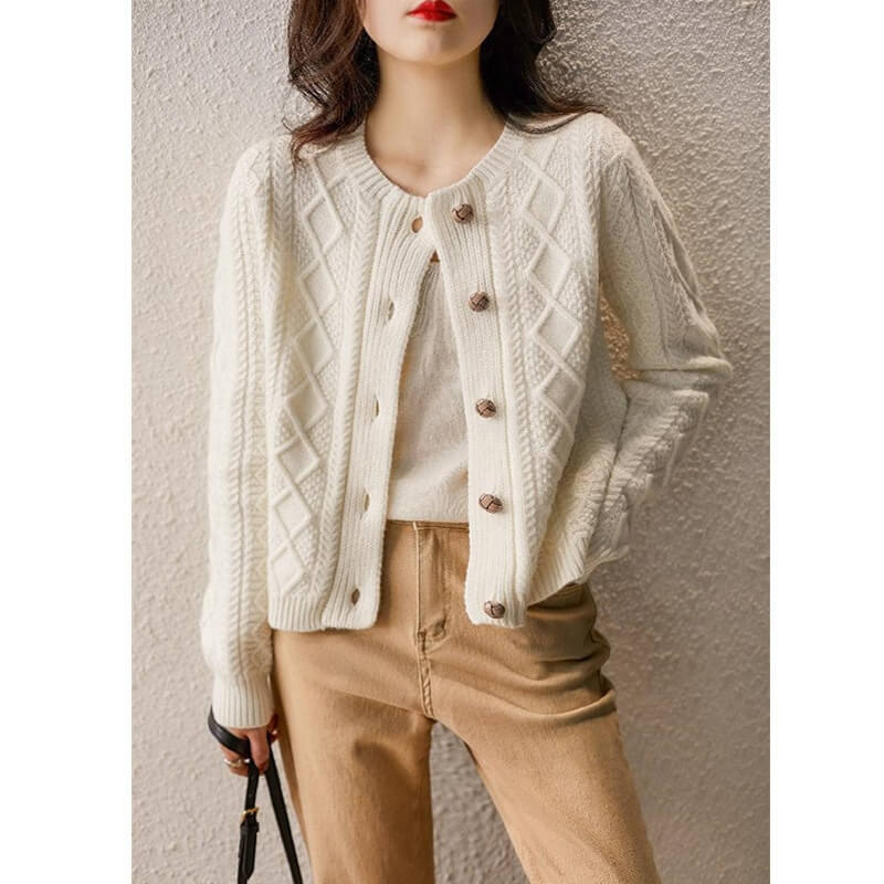 Cardigan de Lã Curto Noyer - Vista Ladies