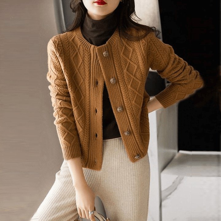 Cardigan de Lã Curto Noyer - Vista Ladies