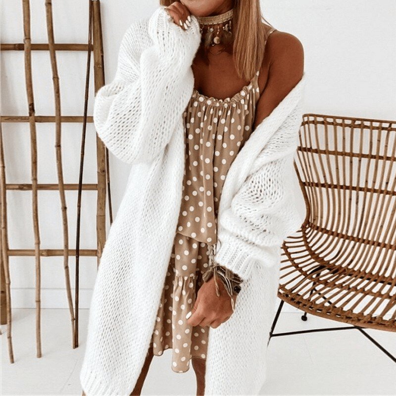 Cardigan de Tricot Alongado Ella - Vista Ladies