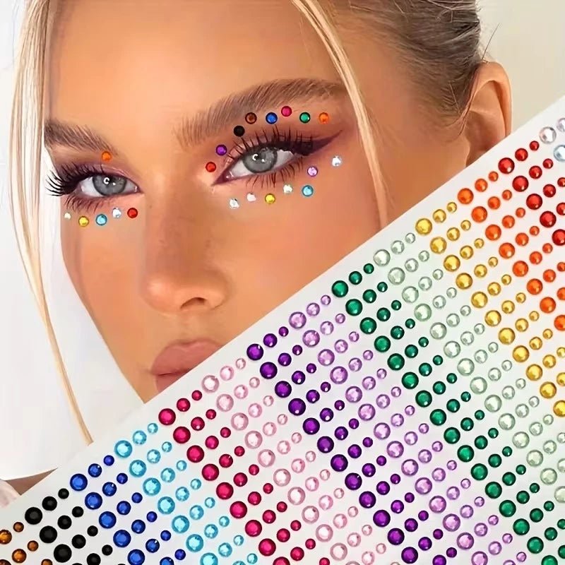 Cartela de Strass Adesiva 5mm Profissional para Maquiagem, Unhas, Artesanato e Carnaval - Innovare