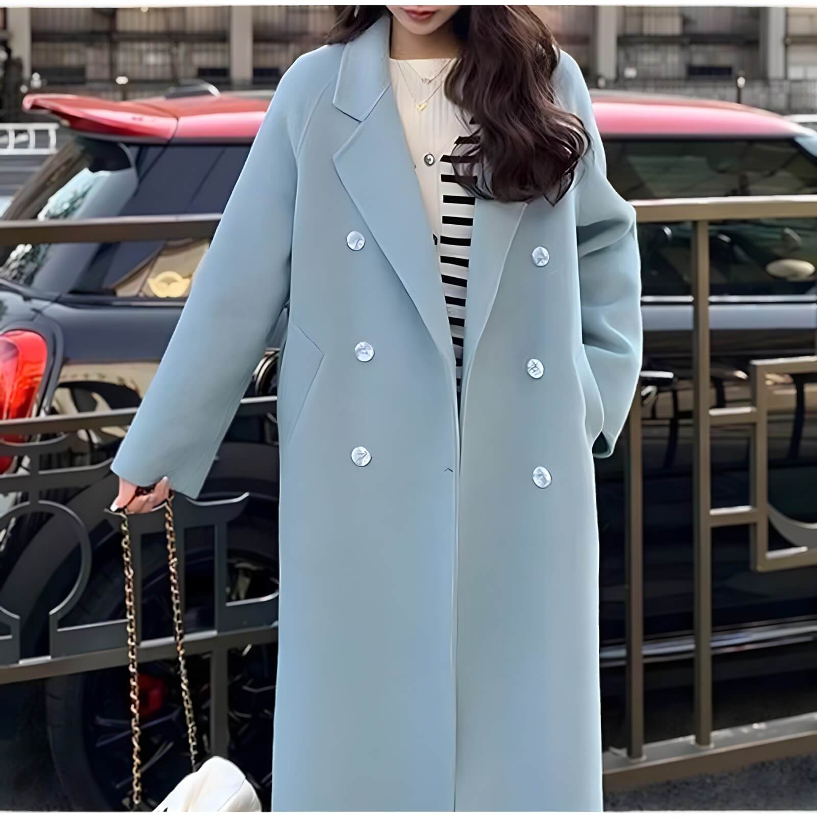 Casaco Feminino Longo de Lã Batida Isidro - Vista Ladies