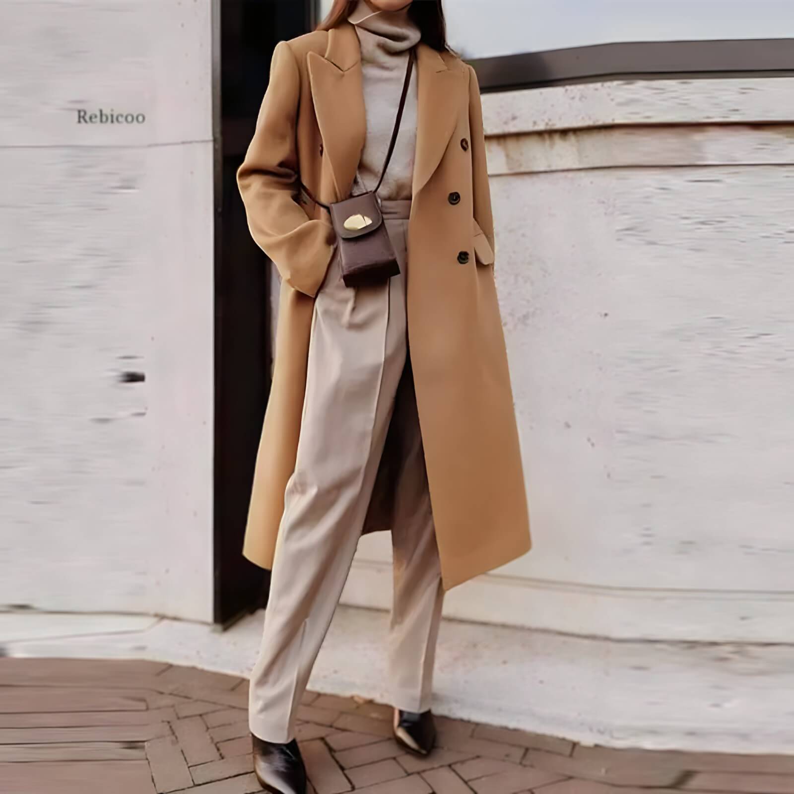 Casaco Feminino Longo de Lã Batida Yael - Vista Ladies