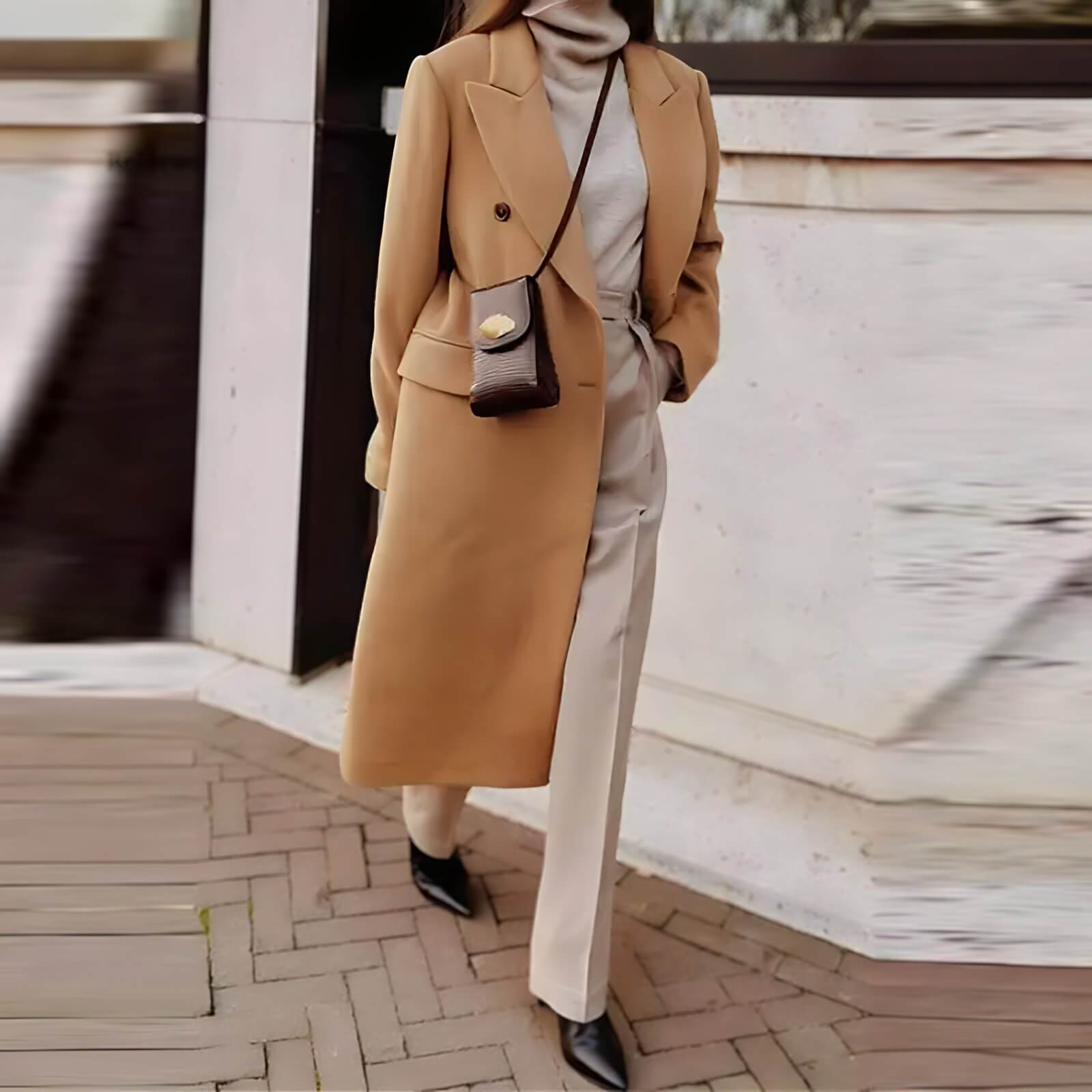 Casaco Feminino Longo de Lã Batida Yael - Vista Ladies