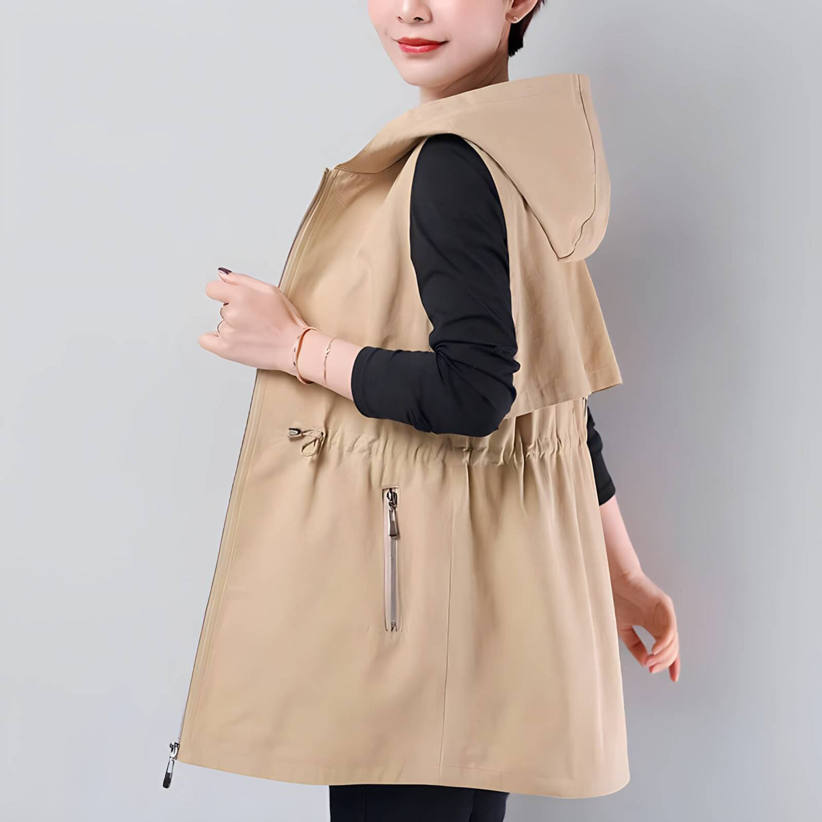 Colete Feminino Com Capuz Olive - Vista Ladies