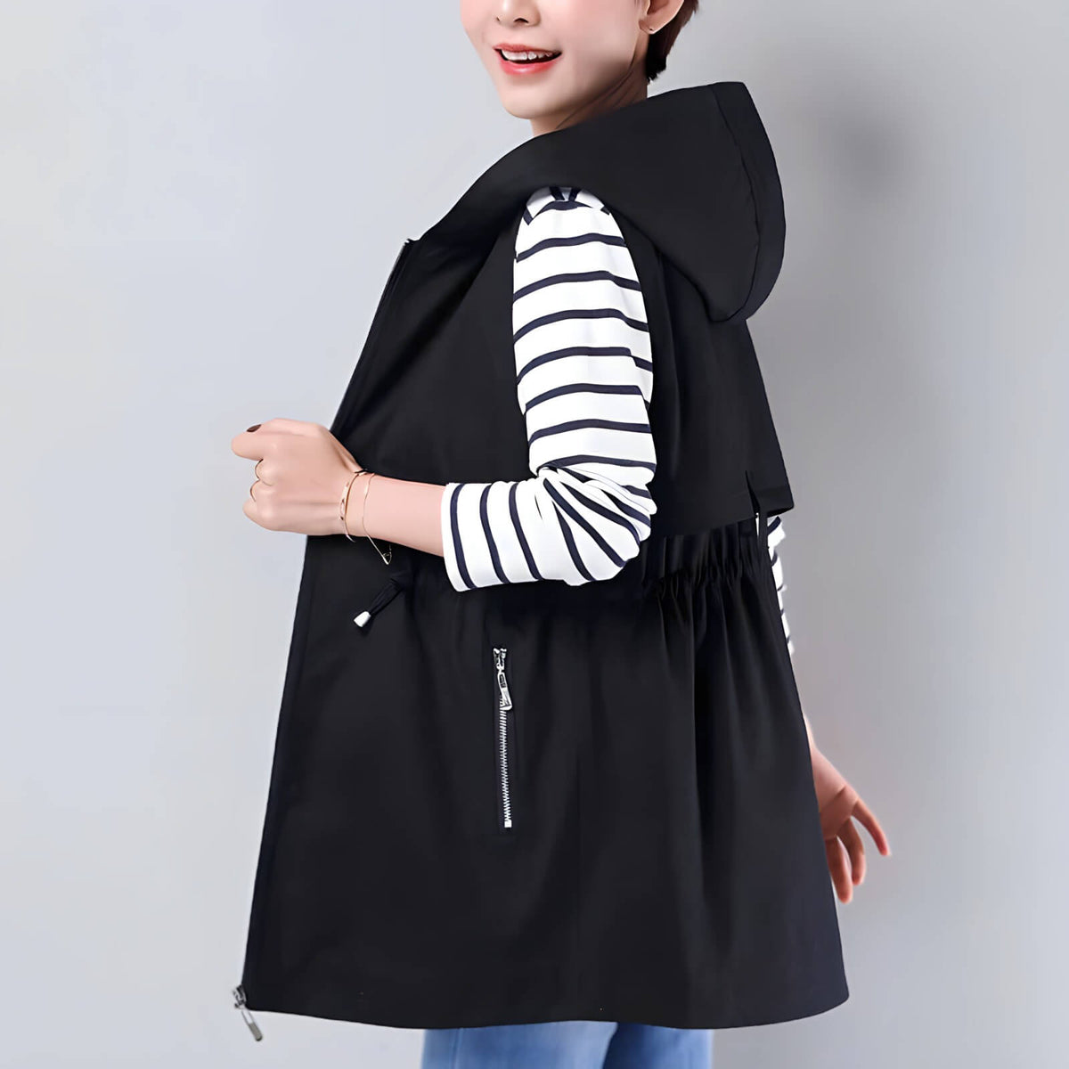 Colete Feminino Com Capuz Olive - Vista Ladies