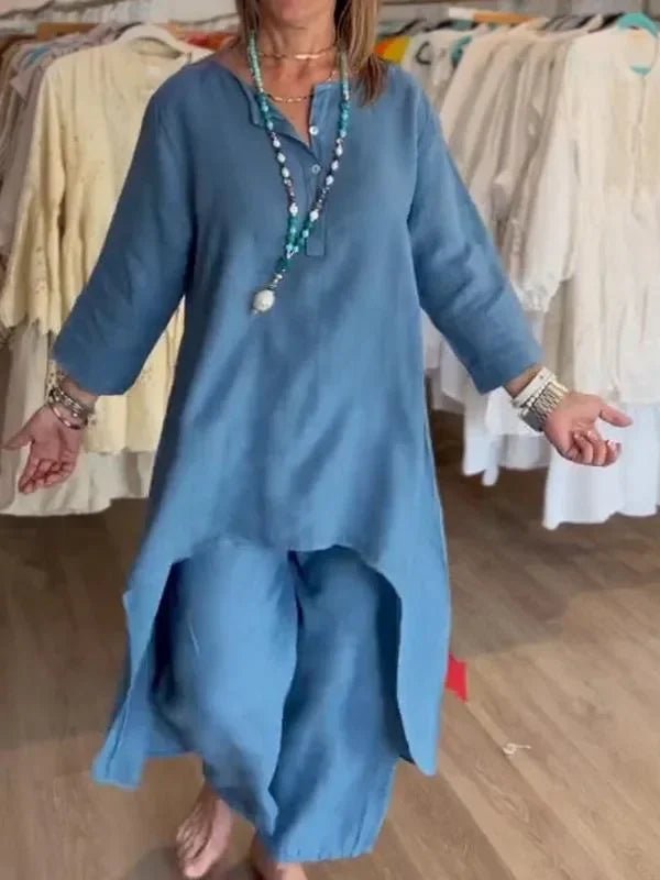 Conjunto Alongado de Linho Français - Ziora