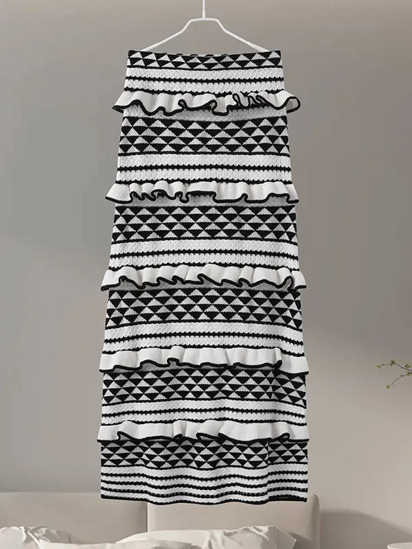 Conjunto de Malha Top e Saia Longa London - Ziora