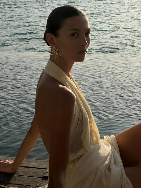 Conjunto Plissado Blusa Frente Única e Saia Longa Lauren - Ziora