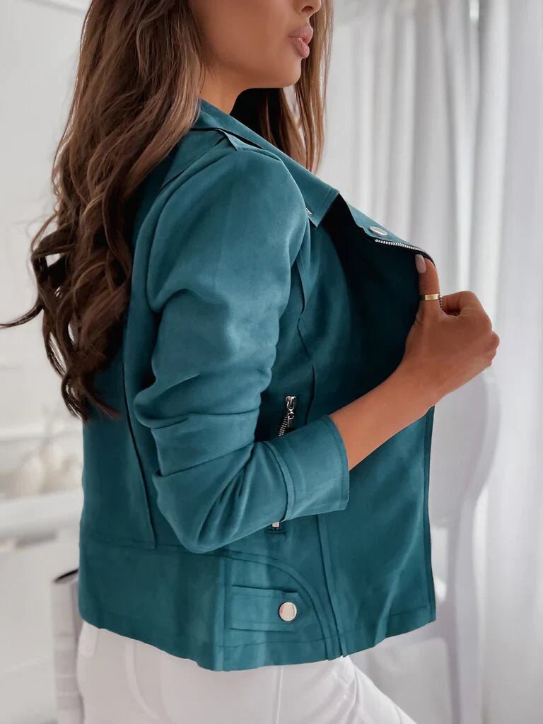 Jaqueta Suede Zíper Lune - Ziora
