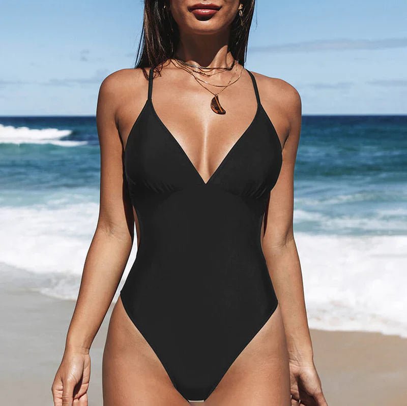 Maiô Preto com Detalhe Cruzado nas Costas Blac - Ziora