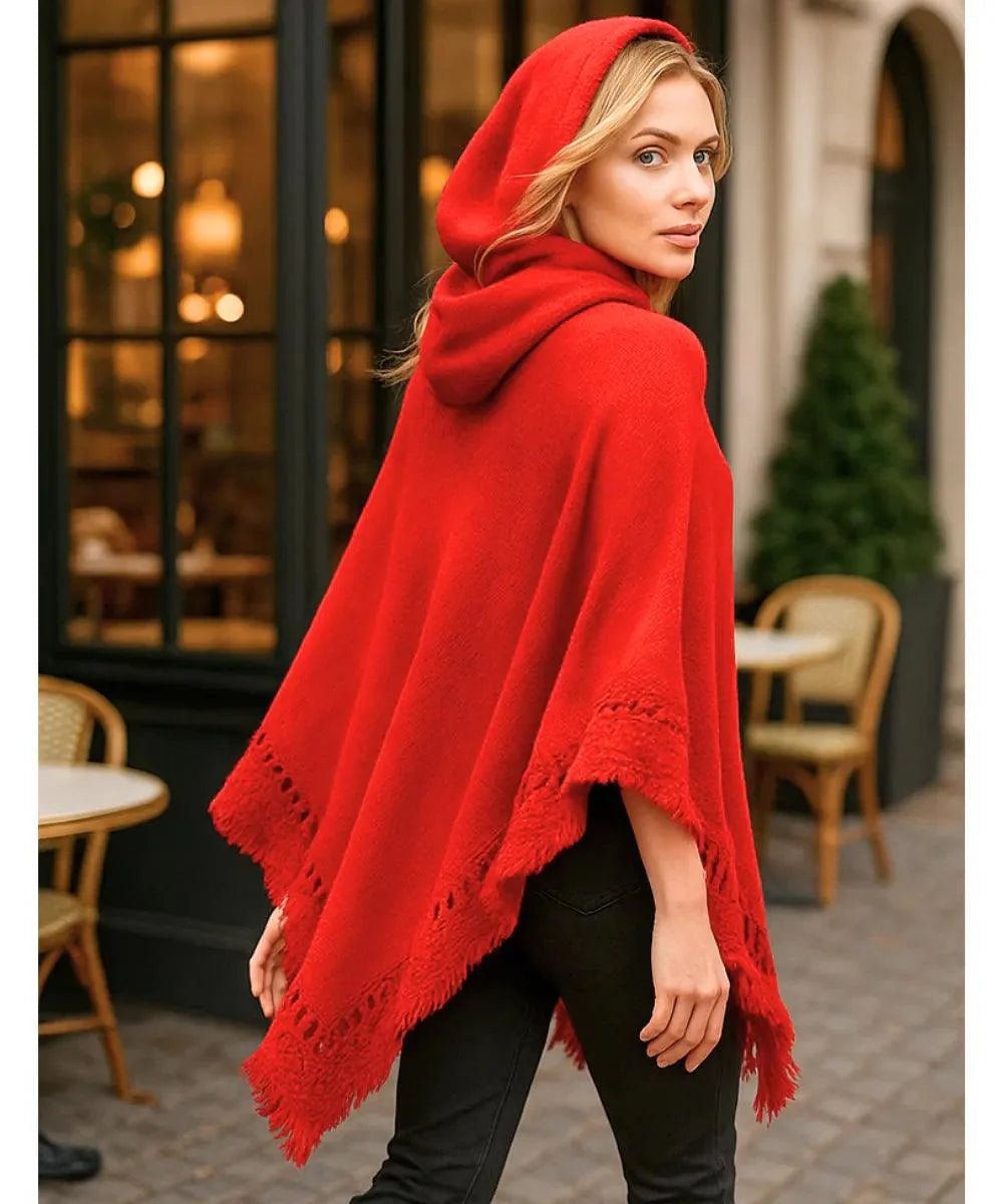 Poncho Feminino Tricot Com Capuz Elegante | Frankfurt - Innovare