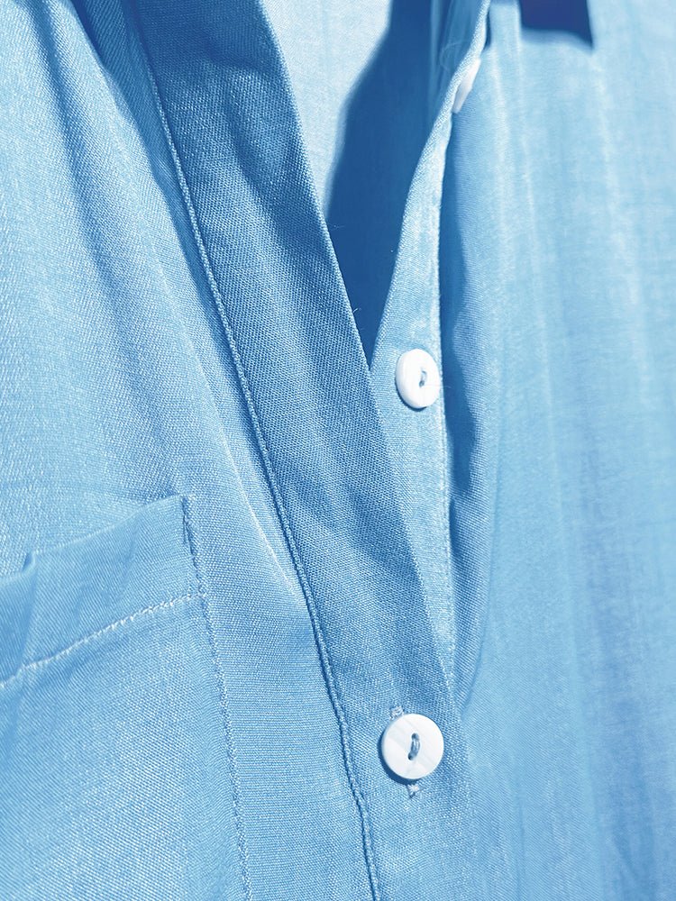 Vestido de Praia com Botões Blau - Ziora