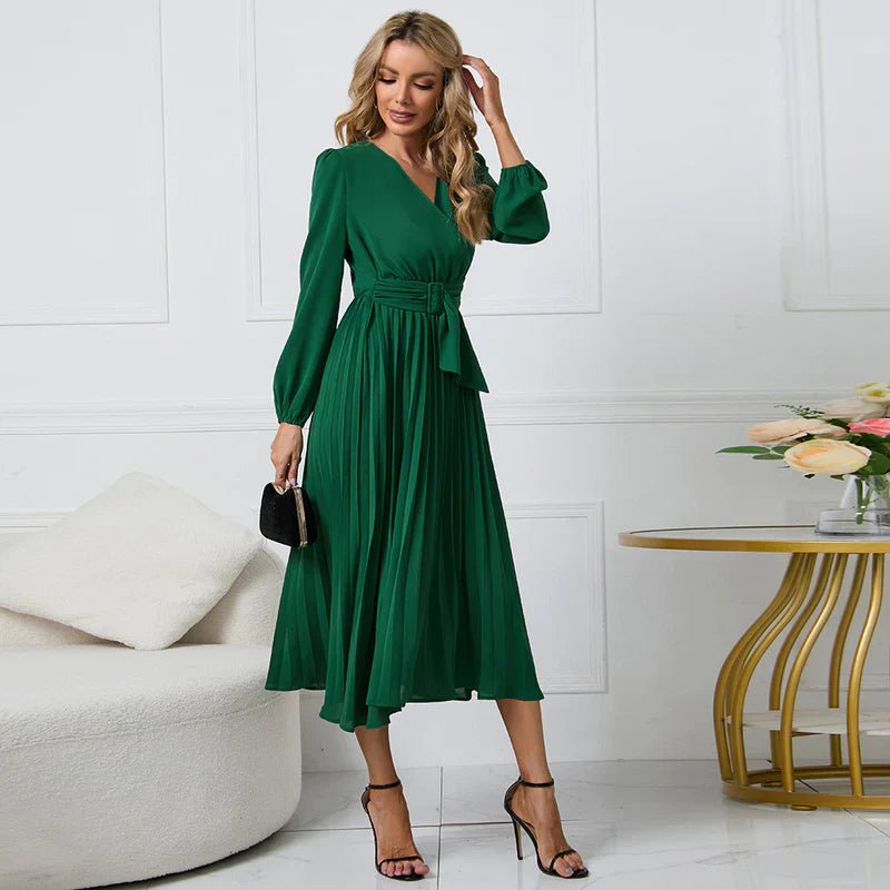 Vestido Decote V Frisado Veronni - Ziora