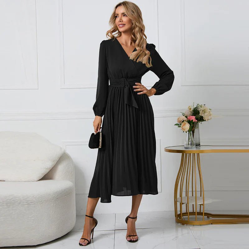 Vestido Decote V Frisado Veronni - Ziora