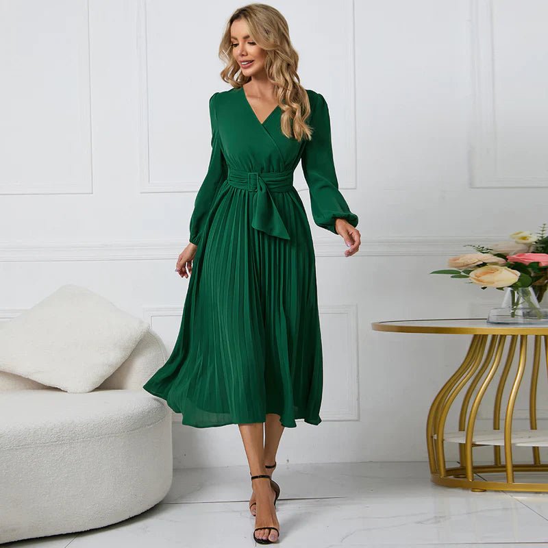 Vestido Decote V Frisado Veronni - Ziora