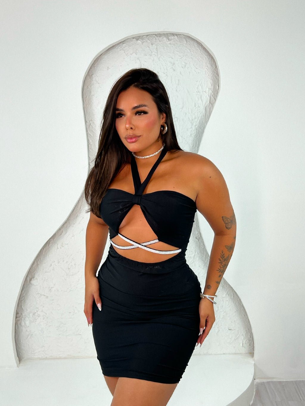 Vestido DUBAI Tubinho com Brilho Levanta Bumbum Festa Balada Curto Colado - Innovare