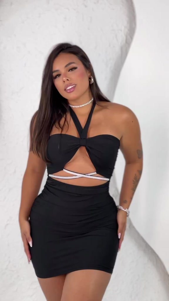 Vestido DUBAI Tubinho com Brilho Levanta Bumbum Festa Balada Curto Colado - Innovare