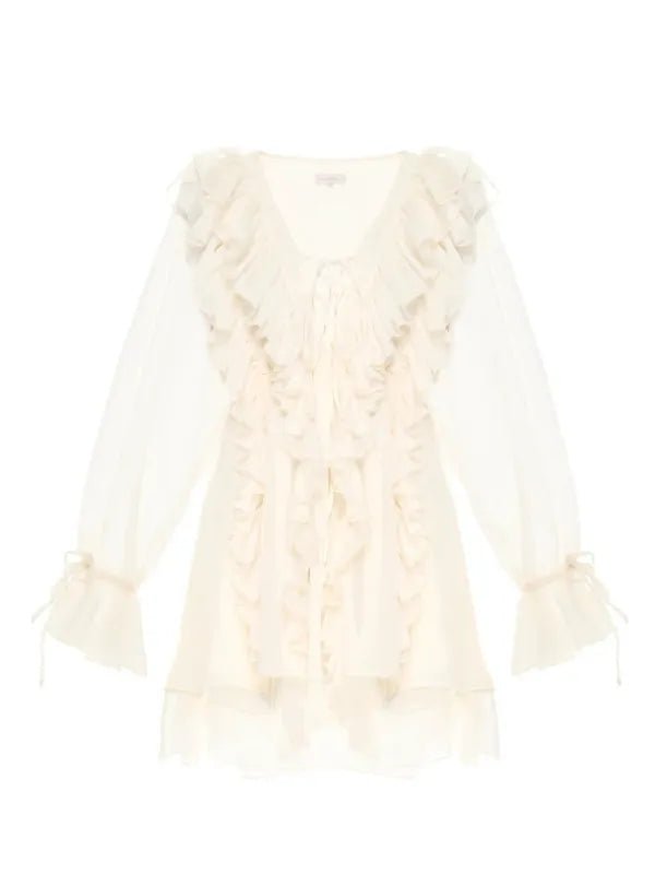 Vestido Leve de Chiffon com Babados Milano - Ziora